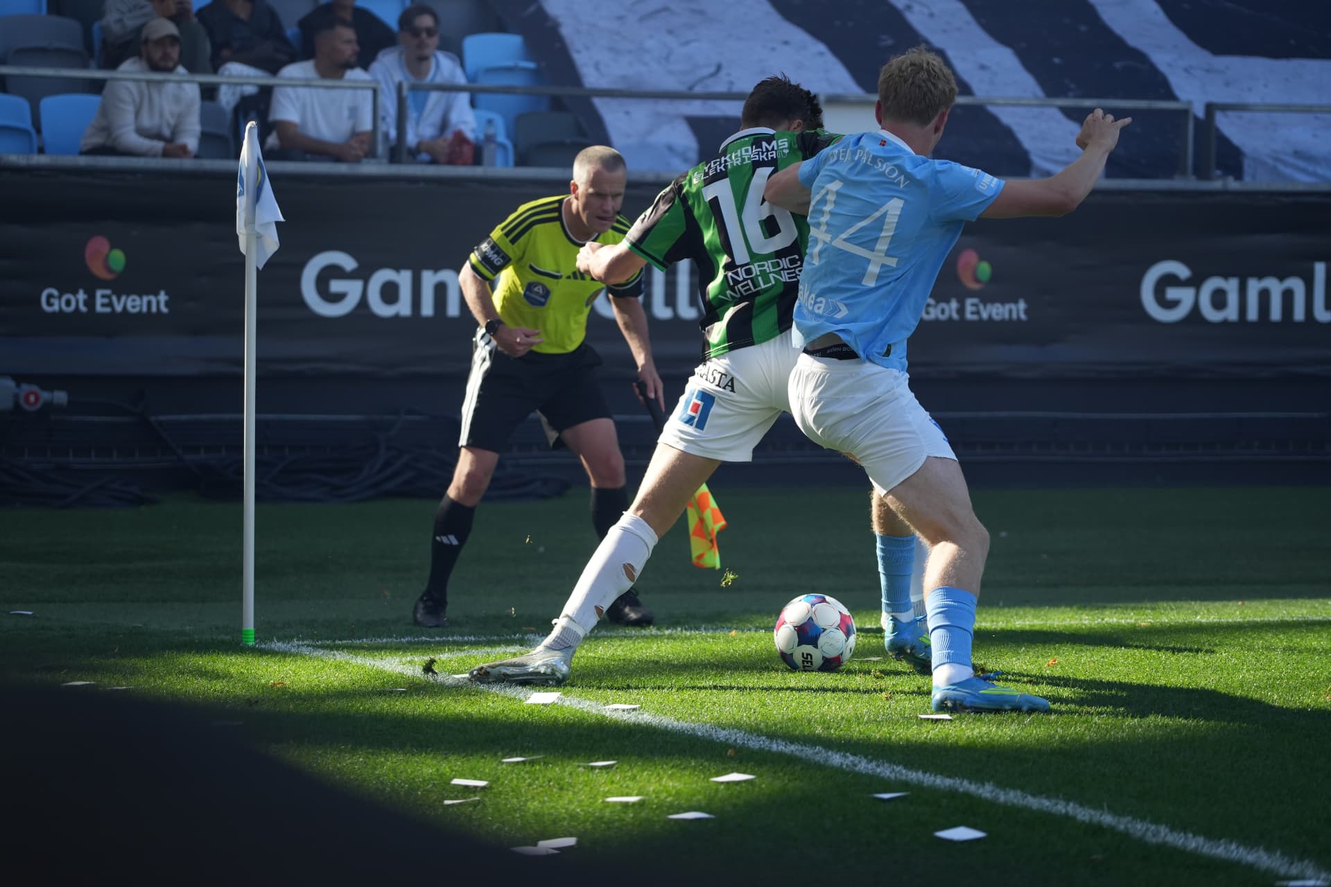 Fotograf nära händelsen på arenan